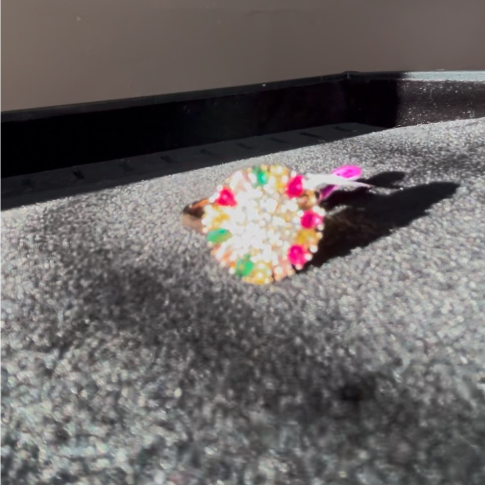 Size 7 ring with multi colored stones